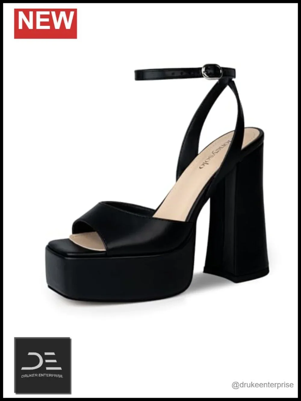 Platform Chunky Heel Sandals Square Open Toe Ankle Strap Dress Pumps Wedding